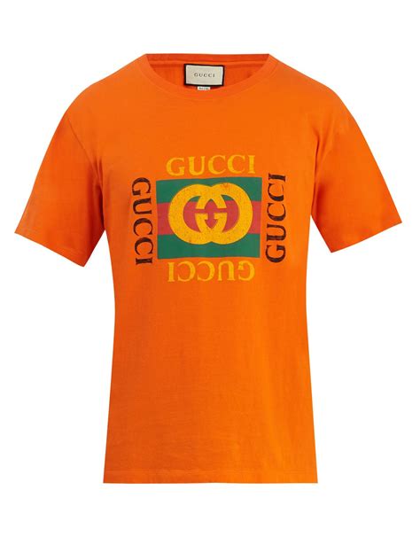 orange red gucci t shirt|Gucci t shirt men price.